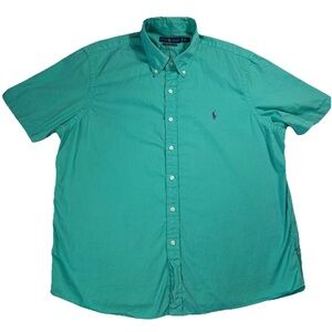 Polo Ralph Lauren Men’s XL Featherweight Twill Short Sleeve Button Up Green